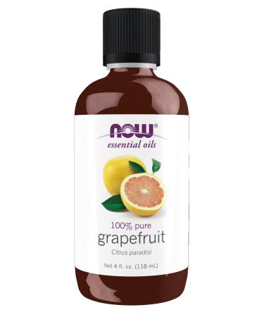 NOW Essential Oils, Grapefruit Oil, Sweet Citrus Aromatherapy Scent, Cold Pressed, 100% Pure, Vegan, Child Resistant Cap, 4-Ounce 4 Fl Oz (Pack of 1)