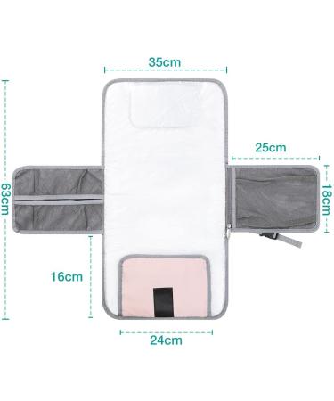 Lekebaby Portable Changing Mat with Wipe-Pocket and Head Cushion - Pink - Buy Online on GoSupps.com