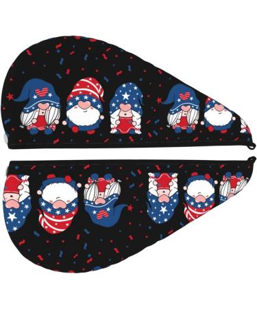 Three Gnome Independence Day Microfiber Hair Towel | Soft Absorbent Coral Velvet Wrap for Long Curly Hair - Buy Online on GoSupps.com