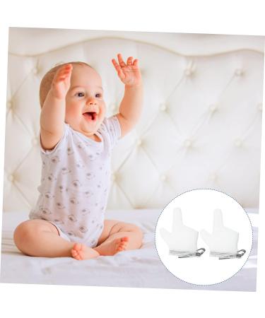 Alasum Anti-Eating Infant Mittens - Baby Thumb Protector Gloves | Orthotic Nylon Thumb | White | 1 Pair - Buy Online on GoSupps.com