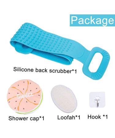 Poemyoued 76CM Silicone Body Back Scrubber | Shower Exfoliating Bath Brush for Men & Women - Buy Online on GoSupps.com