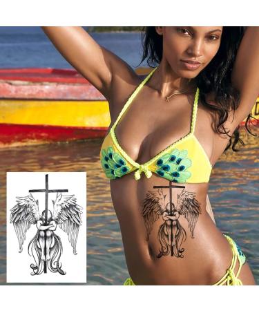 Kotbs Angel Wings Large Temporary Tattoos - 6 Sheets | Realistic Fake Tattoo for Men and Women | Long Lasting and Waterproof - Buy Online on GoSupps.com