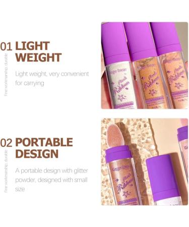 Beavorty Face Glitter 3pcs Highlight Pat Powder Glitter Highlighter Glitter Powder Makeup Highlighter Makeup Stick Girl - Buy Online on GoSupps.com