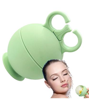 Suphyee face ice shape ice holder for face-round ice holder face scooter |Facial ice shape scooter ice face form cold cool silicone brush summer massage for women green