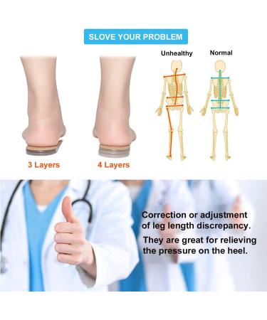 Adjustable 4-Layer Shoe Inserts for Leg Length Discrepancy & Heel Pain Relief - Brown - Buy Online on GoSupps.com