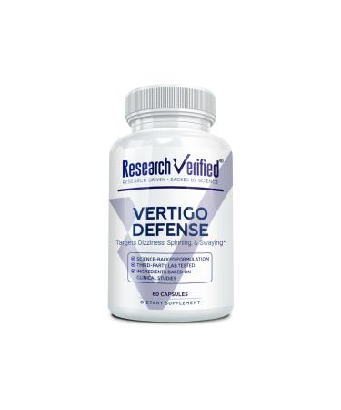 Research Verified Vertigo Defense - Soothe Symptoms and Support Inner Ear Balance - Vitamin D3, Ginger, Ginkgo Biloba, BioPerine - 60 Capsules 1