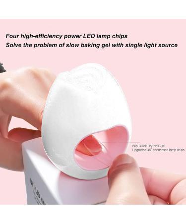 LIZEALUCKY Mini Nail Dryer Lamp USB Portable Single Finger UV Gel Nail Curing Lamp Manicure Tools Small and Convenient You Can Do Manicure Anytime Anywhere with One Hand (Blanco) - Buy Online on GoSupps.com