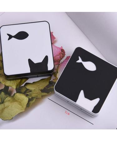 VOSAREA 2Pcs Cat & Fish Pattern Contact Lens Travel Bag | Stylish Lens Box for Women & Girls | Black & White Design - Shop Now! - Buy Online on GoSupps.com