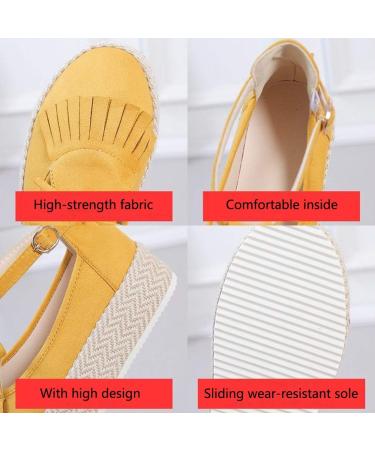 Shop Stylish Women's Summer Sandals - Suede Platform with Tassel & Ankle Strap | Vintage Red Heels for Beach Fashion - Buy Online on GoSupps.com