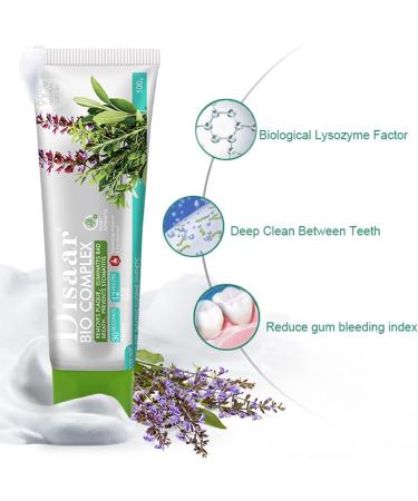 Bio Complex Rosemary Sage Toothpaste - Plaque Removal Bad Breath Elimination & Teeth Freshening - 100g/3.53oz - International Shipping Available - Buy Online on GoSupps.com