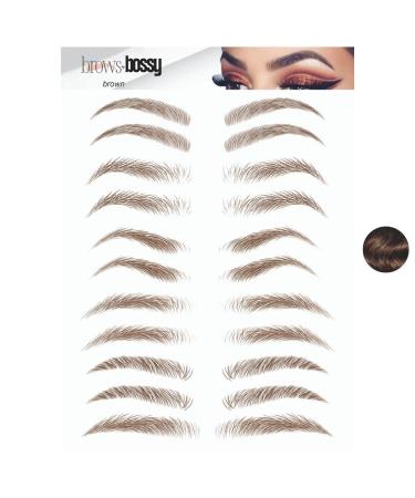 Brows by Bossy Variety Styles Temporary Eyebrow Tattoos Waterproof Eyebrow Stickers  False Tattoos Hair Like Peel Off Instant Transfer Brows Women And Men Natural Strokes  Shaping  Tint (brown)