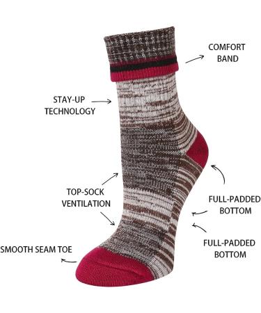 SoxDaddy Women's Merino Wool Hiking Crew Socks - Size 9-11, Color 3 - Buy Online on GoSupps.com