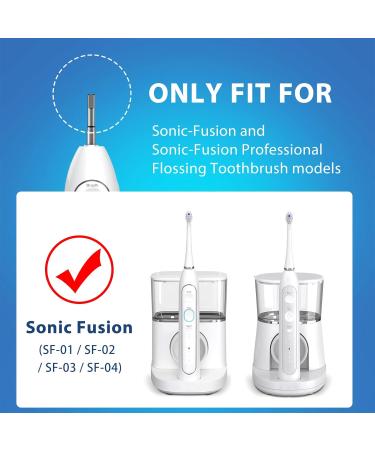 5 Count Replacement Flossing Toothbrush Heads for Water Pick SF-01/SF-02/SF-03/SF-04, Compact Design, White - with Crystal Cap - Buy Online on GoSupps.com