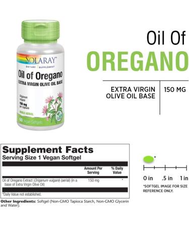 Solaray Oil of Oregano 150mg - 60 Vegan Softgels - Immune Support - Buy Online on GoSupps.com