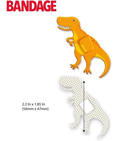 BioSwiss Kids Bandaids | 24pcs Fun Dino T-Rex Shaped Bandages for Boys & Girls | Self-Adhesive, Sterile, & Colorful | First Aid for Scrapes & Cuts - Buy Online on GoSupps.com