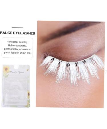 minkissy 3 Pairs White Eyelashes Sparkle Realistic Eyelashes Manga Lashes Cluster Red Contacts for Eyes Cosplay Makeup Eyelashes Faux Eyelashes Faux Lashes Slim Comics - Buy Online on GoSupps.com