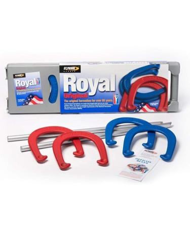 St. Pierre Royal Classic Horseshoes Set with 4 Horseshoes, 2 Steel Stakes, and Rule Book