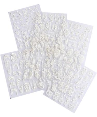 Adhesive Decals Lace Winter Sliders Embossed Flower White Nail Stickers 5D Acrylic Wedding Design(STZ-5D15) - Buy Online on GoSupps.com