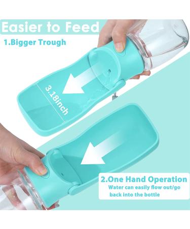 Wimans Dog Water Bottle - Portable & Leak Proof 12oz/19oz Dispenser - Dishwasher Safe, Easy to Carry - Ideal for Walking, Hiking, Travel - Food Grade Plastic - Mint Green - Buy Online on GoSupps.com