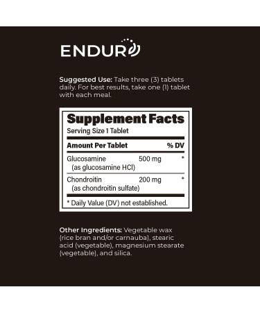 ENDUR-FLEX Glucosamine Chondroitin Joint Support Supplement For Helping Preserve Your Active Mobility Gluten Free 500mg/200mg (200 Tablets) - Buy Online on GoSupps.com