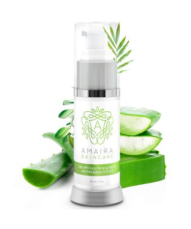 Amaira Ultra-Lift Face Firming Serum - Instant Skin Tightening & Wrinkle Smoothing Formula for Face Neck and Eyes - Natural Plant-Based Solution (1 fl oz)