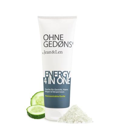 Jean & Len Energy 4in1 shower gel Sea extracts & cucumber for face hair body & body shave gentle ingredients pamper skin & hair without parabens & silicones shower gel vegan 250 ml