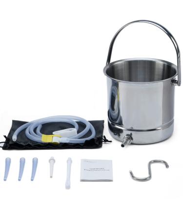 Coffee Enema Bucket Kit Enema Kit for Colon Cleansing Bucket Home Colonic Kit Enema for Men/Women for Cleansing and Detoxifying Enemas Suitable for Coffee Stainless Steel Bucket
