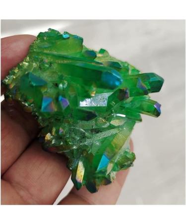 Stone Crafts Angel Aura Quartz Crystal Cluster Natural Green Titanium Coating Quartz Cluster Electroplating Stone Flower ZJGIDTEM (Size : 1pcs) - Buy Online on GoSupps.com