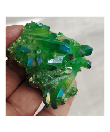 Home Decor Angel Aura Quartz Crystal Cluster Natural Green Titanium Coating Quartz Cluster Electroplating Stone Flower Reiki ERTEYIN