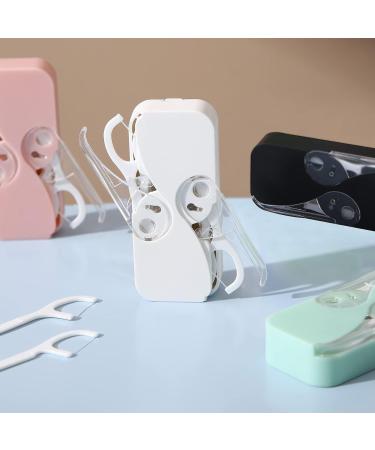 Portable Dental Floss Dispenser - 12 Dental Floss Picks with Cover for Men & Women | Automatic Dental Organizer | 4-Pack - Buy Online on GoSupps.com