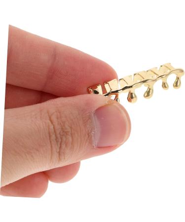  WEKADRIN Hiphop Gold Plated Water Drop Braces With Six Teeth Drop Teeth Caps Hiphop Drip Teeth Caps Grill Cap With Upper Teeth Drop Cap Teeth Hiphop Teeth Cap Golden Copper - Buy Online on GoSupps.com