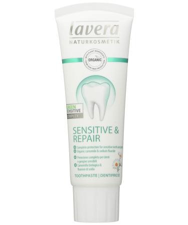 Lavera sensitive toothpaste and repair vegan Bio -toothpaste 100% certified natural cosmetics 4 containers of 75 ml - total: 300 ml