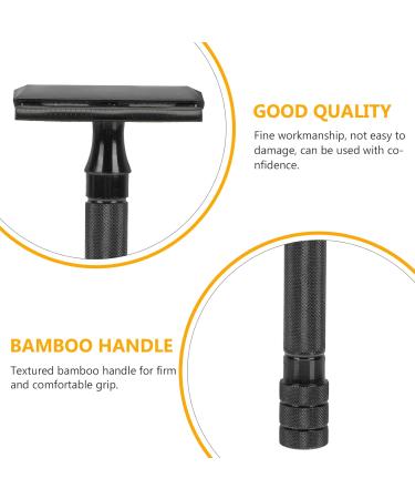 Frcolor Bamboo Safety Razor Set for Men - 2 Mustache & Beard Double Blades Manual Razor Tool - Eco-Friendly Grooming | 11.2x4.43cm - Buy Online on GoSupps.com
