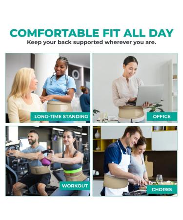 Modvel Back Bandage Lumbar Support for Men & Women - Orthopedic Posture Corrector & Back Pain Relief - Available in S/M/L Nude  - Buy Online on GoSupps.com
