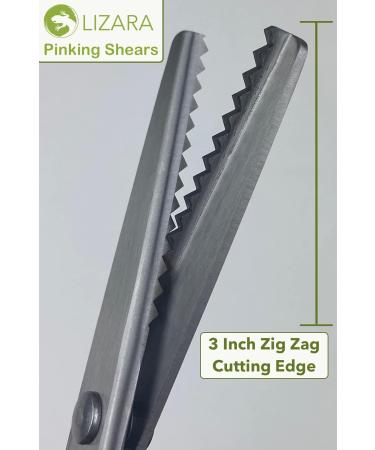 LIZARA Professional Heavy Duty Pinking Shears Scissors for Fabric - Pack of Zig Zag and Scalloped Pattern Scissors | Tailor's Pinking Shears for Precision Fabric Cutting - Buy Online on GoSupps.com