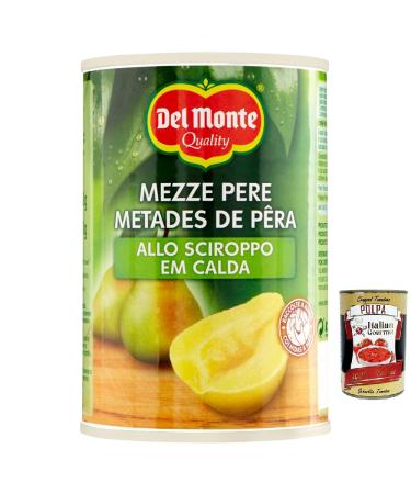 Italian Gourmet E.R. Del Monte Half Pears in Syrup Fruit in Syrup 420 g Box + Gourmet Italian Tomato Pulp Box 400 g
