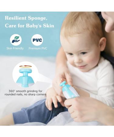 Zooawa Baby Nail Clipper 20 in 1 Electric Trimmer Kit for Newborns, Infants, Toddlers and Adults - Nail File with 12 Replacement Pads - Blue - Buy Online on GoSupps.com