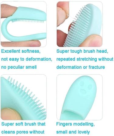 Cat Chin Brush - Grooming Chin Scrubber Soft Chin Brush | Non-Slip Cleaning Brush Finger Multifunctional Pet Supplies for Cats Green - Buy Online on GoSupps.com