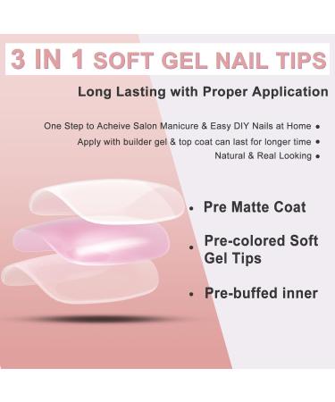 Buy Gel X Nail Tips Medium Square - 300pcs Pre-Colored Natural Pink Press-On Nails | Soak Off Acrylic Extensions for DIY Nail Art - Buy Online on GoSupps.com