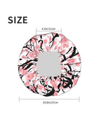 Women's Reusable Stretch Hem Flower Tree Pink Cherry Blossom Shower Cap - Buy Online on GoSupps.com