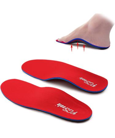 Pcssole Orthotic Arch Support Insoles for Flat Feet - Men and Women (4.5-5) - Plantar Fasciitis Relief - 24cm - A-Red - Buy Online on GoSupps.com