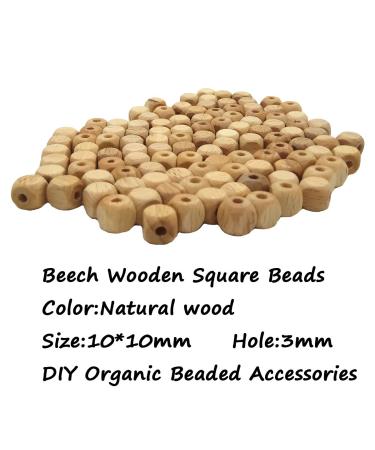 200pcs 10mm Beech Wooden Cube Beads for DIY Handmade Mom Beading - Natural Wood Square Beads (10mm) - Buy Online on GoSupps.com