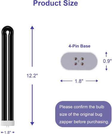 BB-40blk 40W Black Light Replacement Bulb for Black Flag Model BZ-40BLK BZ-40DX BZ-40MAX and Stinger Model B4045-4 UVB45 Bug Zapper 2 Pack - Buy Online on GoSupps.com