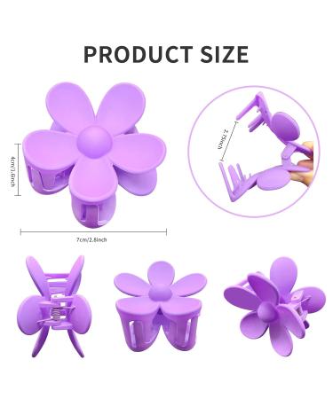 4-Piece Flower Hair Clips for Women & Girls | Cute Colorful & Slippery Plastic Hair Accessories for Thin to Medium Hair - Buy Online on GoSupps.com