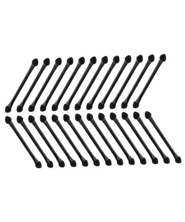 Baluue 25 Pcs Double Ended Eye Shadow Stick Makeup Beauty Tool Kits Eyeshadow Sponge Brush Plastic Black
