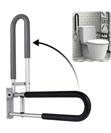XINGHE Handicap Grab Bars Rails Toilet Handrails Bathroom Safety Bar Hand Support Rail Handicapped Handrail for Seniors Elderly Disabled Mounted Bath Grips 23.6 Inch Black