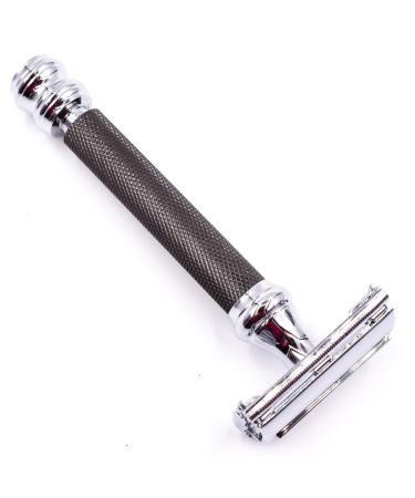 Parker 76R Safety Razor for Men - Long Handle Graphite Gray Butterfly Open Double-Edged Razor Plane | International Shipping Available - Buy Online on GoSupps.com