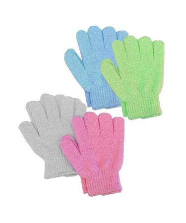 Aquasentials Exfoliating Bath Gloves (4 pairs) Multi-Colors