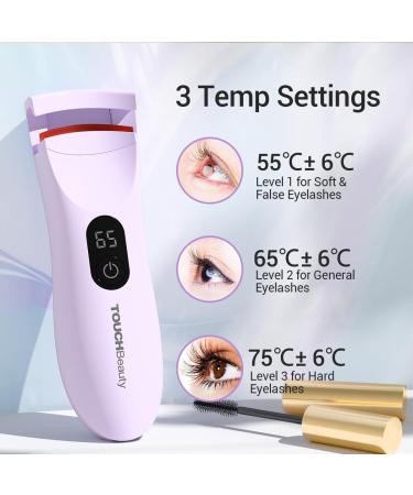 TOUCHBeauty AG-2316EU Heated Eyelash Curler with LED Display Electric Eyelash Curler with 3 Temperature Settings Natural Swing with Heating Silicone 10s Fast Heating and Long Durability - Buy Online on GoSupps.com