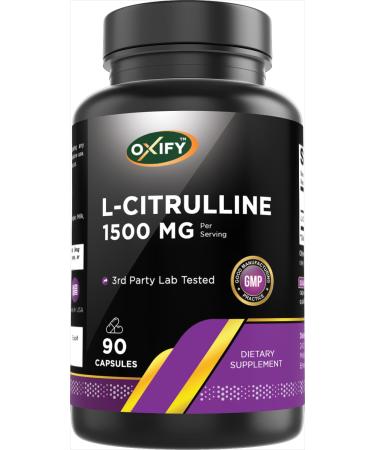 Oxify L-Citrulline 1500 mg | 90 Capsules | Gluten-Free Non-GMO | Supplement Made in USA